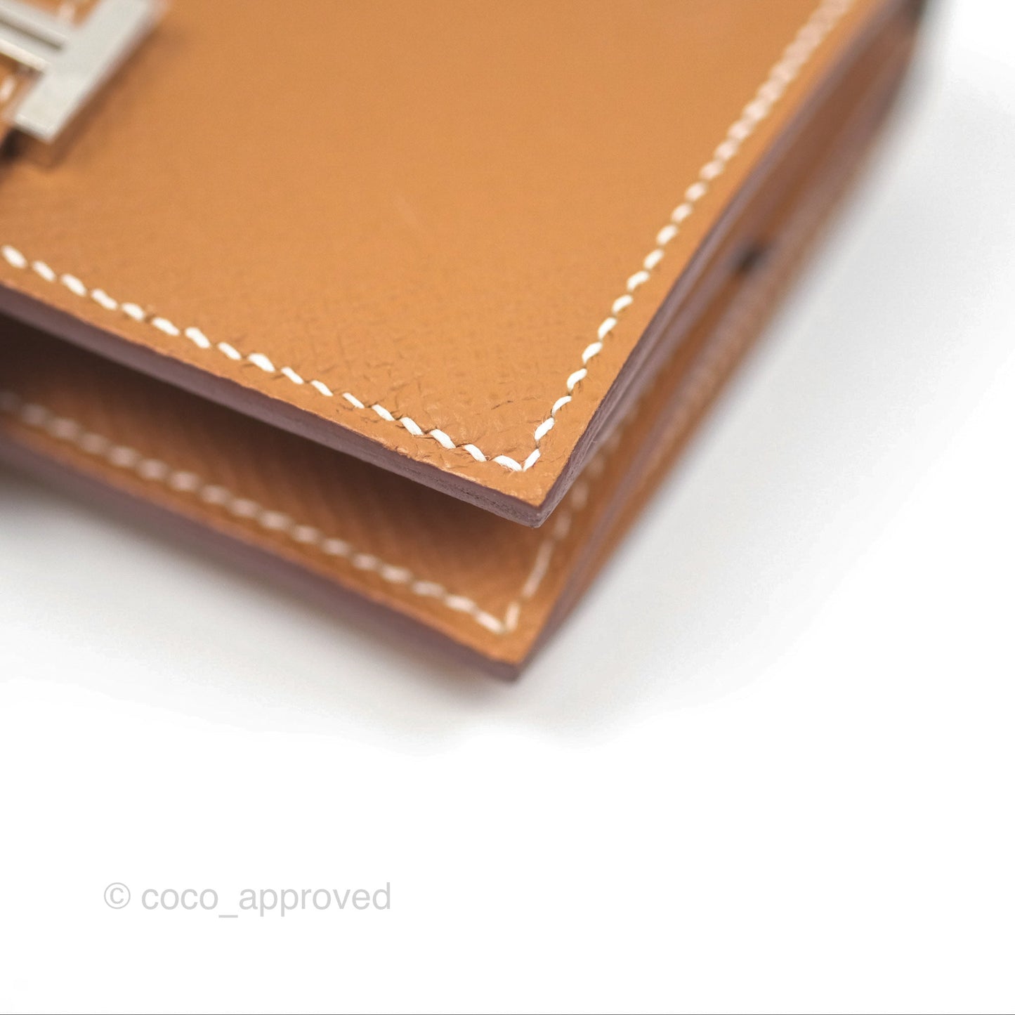 Hermès Bearn Mini Wallet Gold 37 Epsom Palladium Hardware