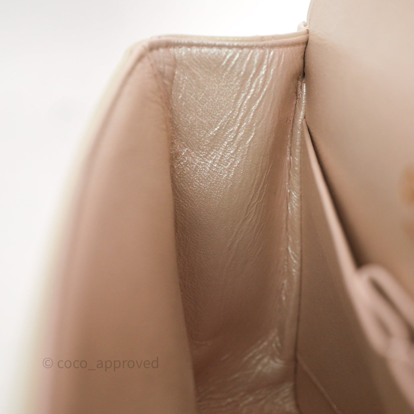 Chanel Classic Medium Double Flap Iridescent Beige Gold Hardware 21S