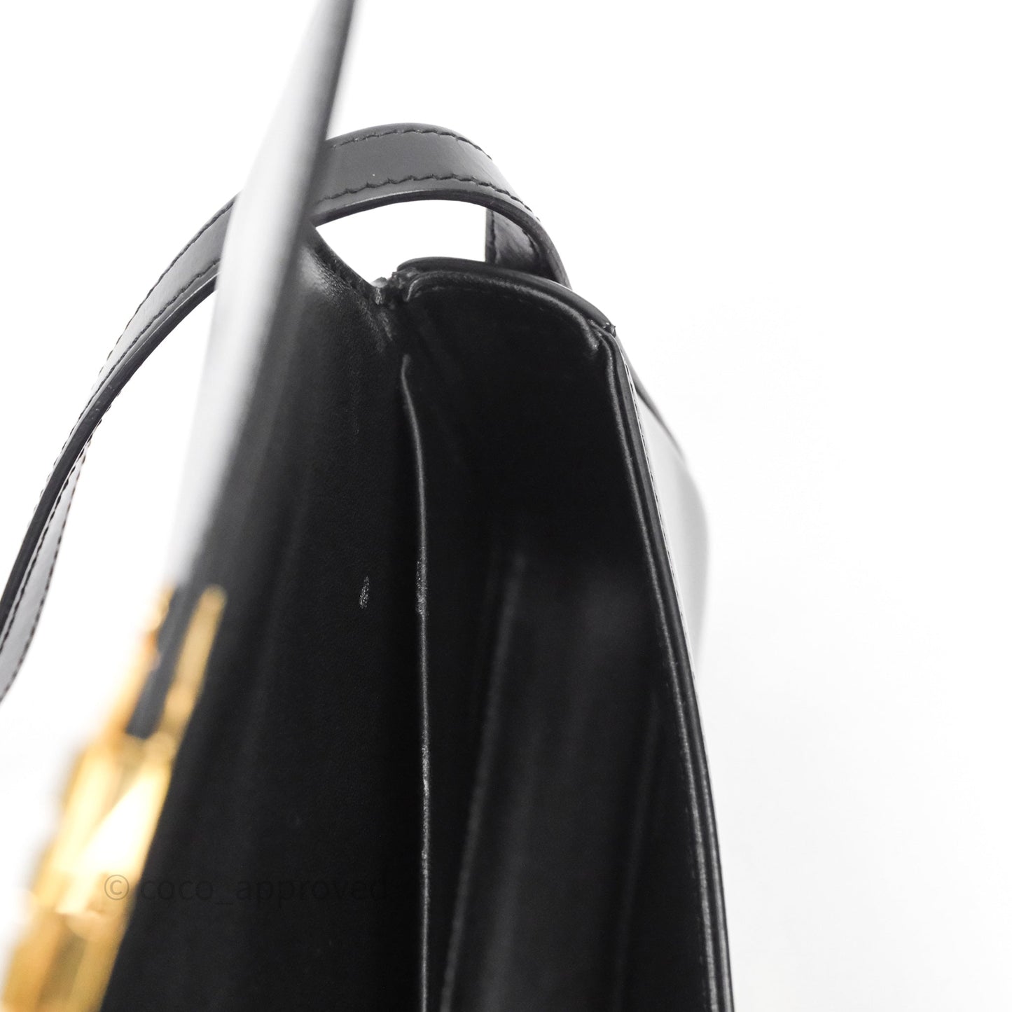 Celine Triomphe Shoulder Bag Black Calfskin