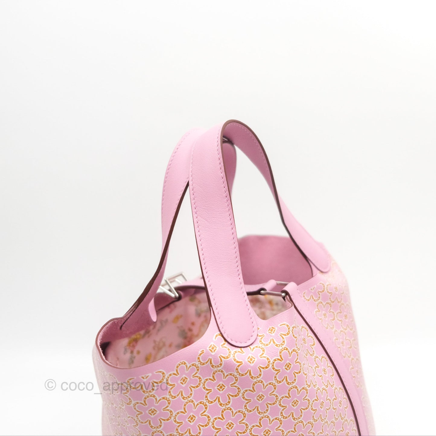 Hermès Picotin Lock 18 Lucky Daisy Mauve Sylvestre Swift Palladium Hardware