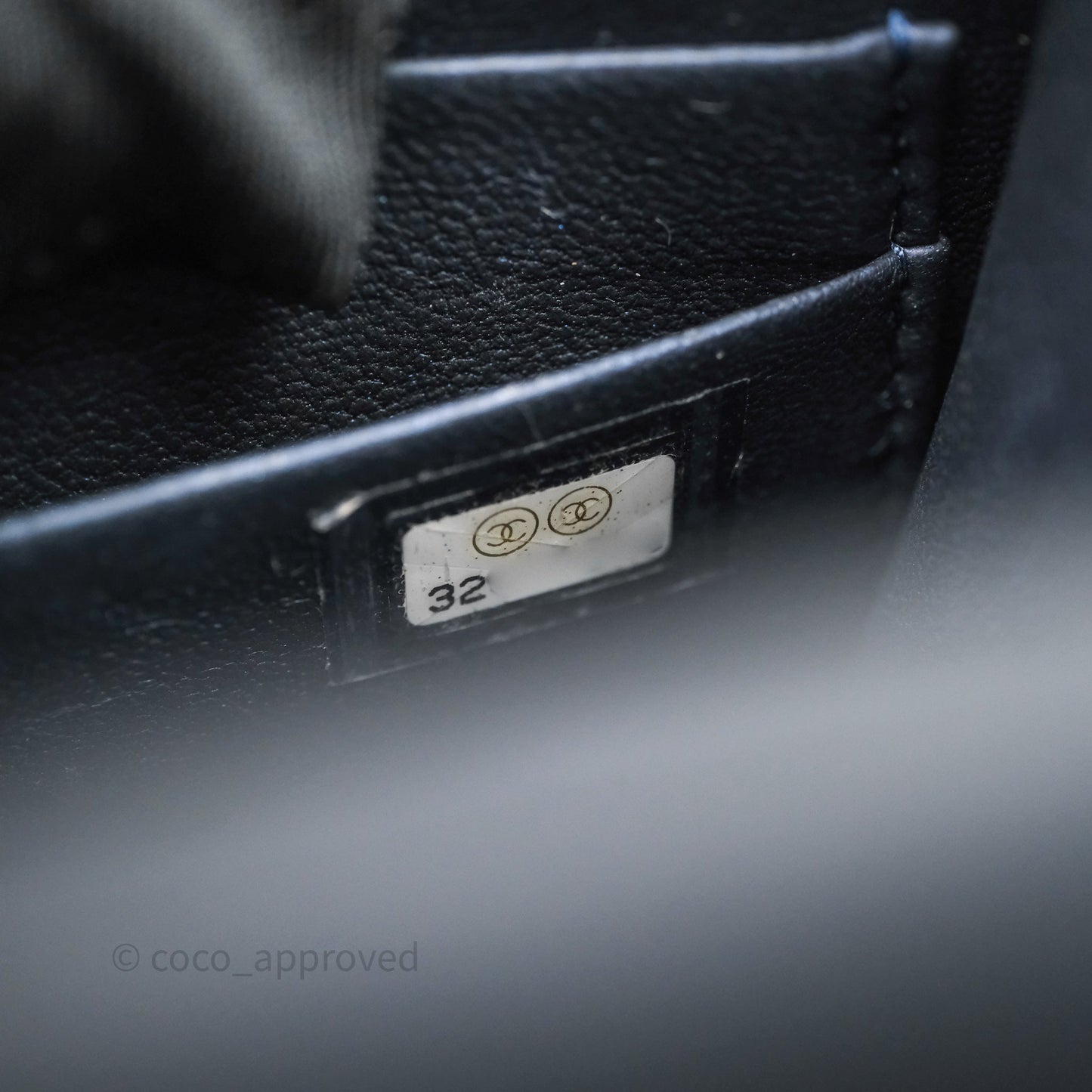 Chanel Mini Handle Clutch With Chain Iridescent Dark Navy Lambskin Gold Hardware