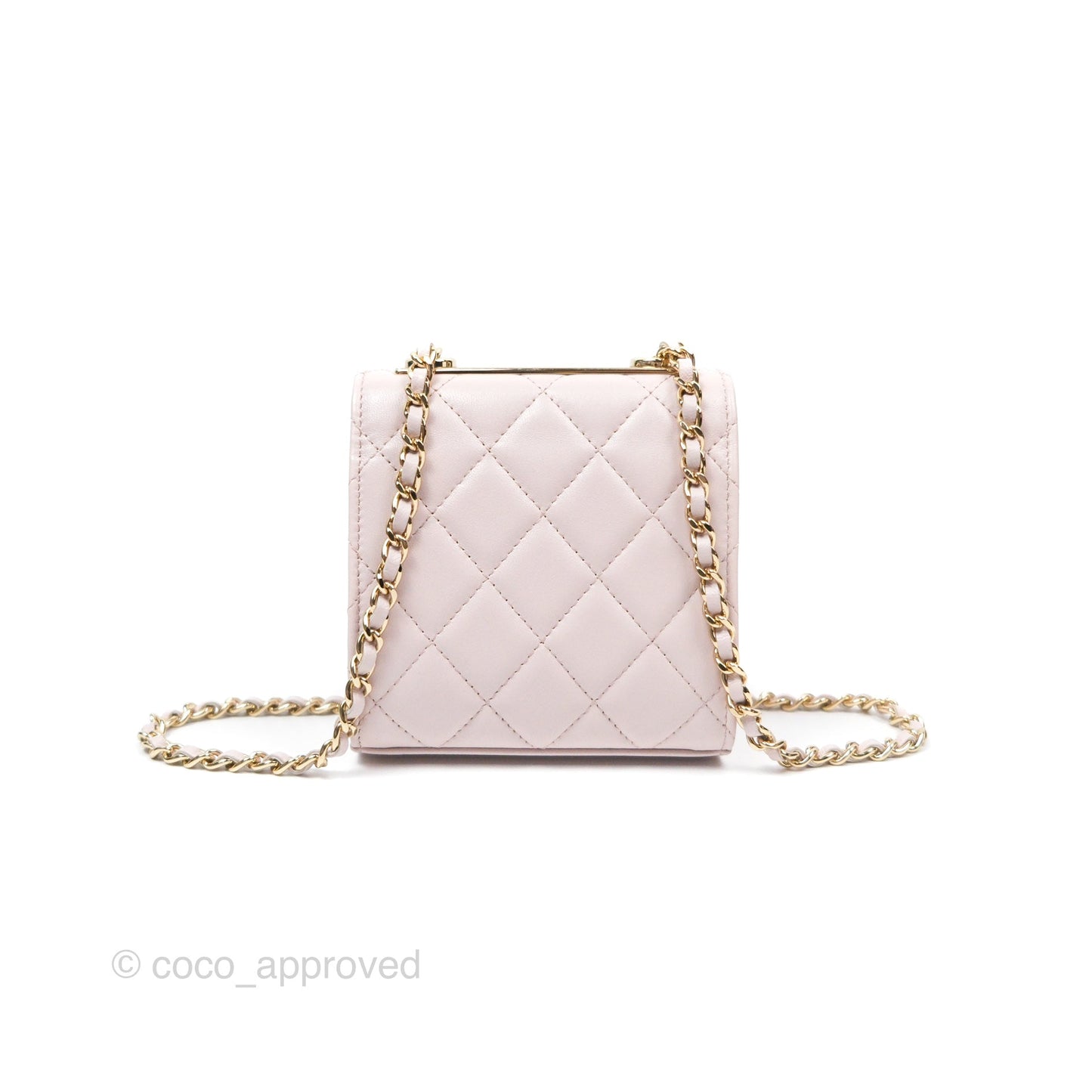 Chanel Mini Quilted Trendy CC Clutch With Chain Light Pink Lambskin Gold Hardware