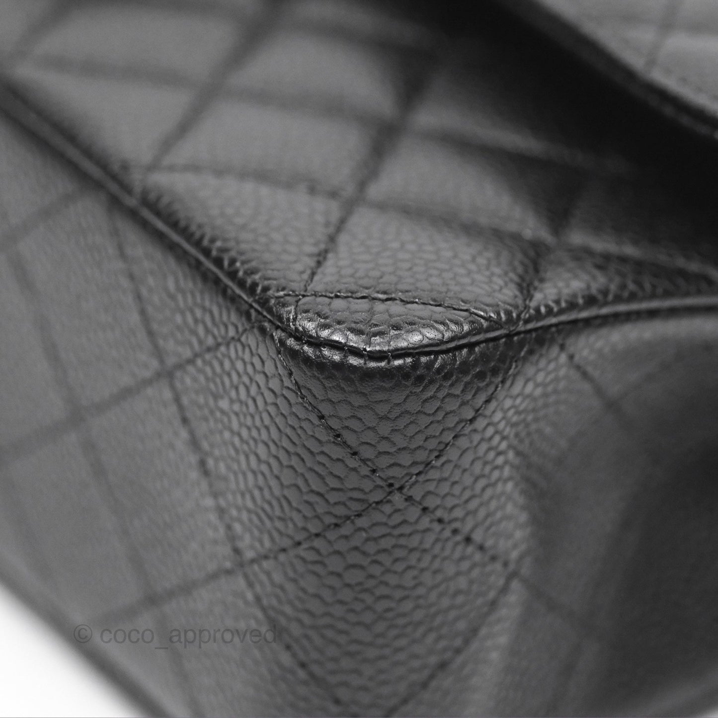 Chanel Classic M/L Medium Flap Quilted Black Caviar Gold Hardware