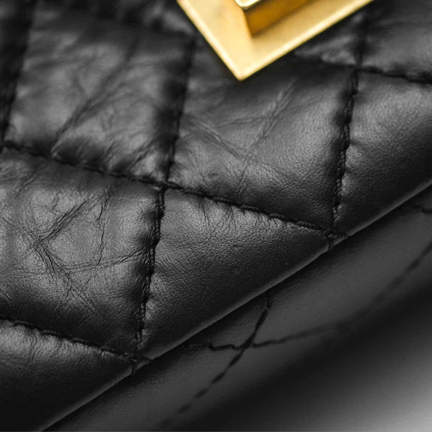 Chanel Mini Reissue 224 Black Aged Calfskin Gold Hardware