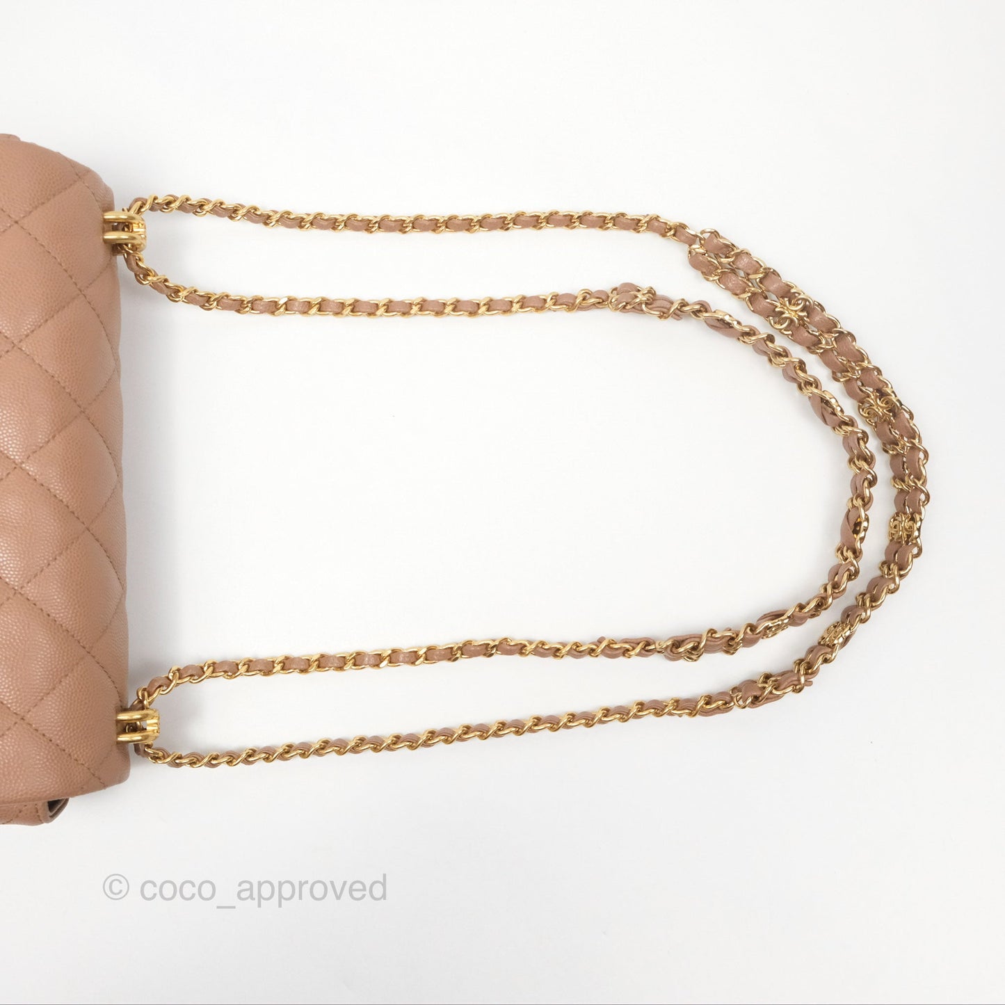 Chanel Coco First Dark Beige Flap Bag Caviar Gold Hardware 22K