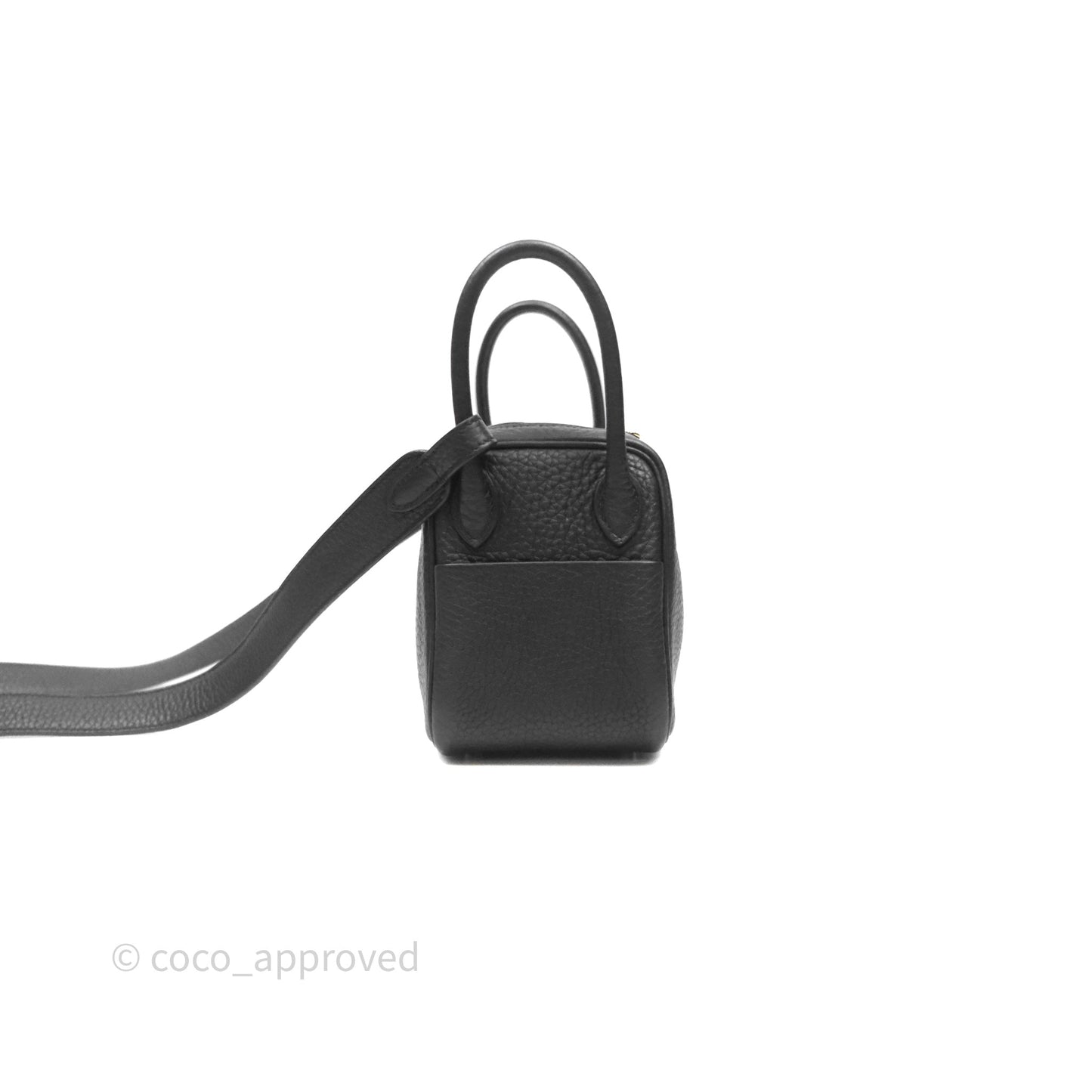 Hermès Mini Lindy 20 Noir 89 Clemence Gold Hardware