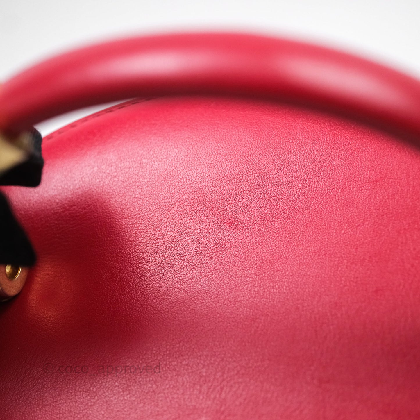 Chanel CC Vanity Case Red Calfskin Aged Gold Hardware