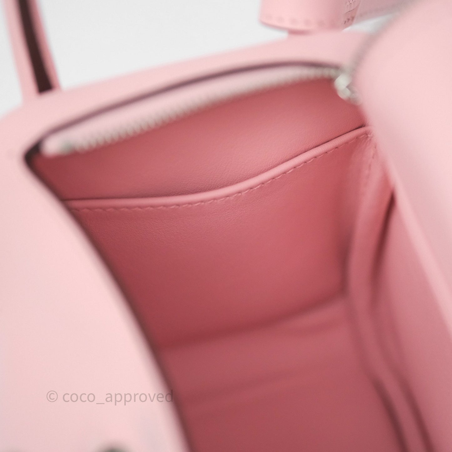 Hermès Mini Lindy II 20 Rose Sakura 3Q Swift Palladium Hardware