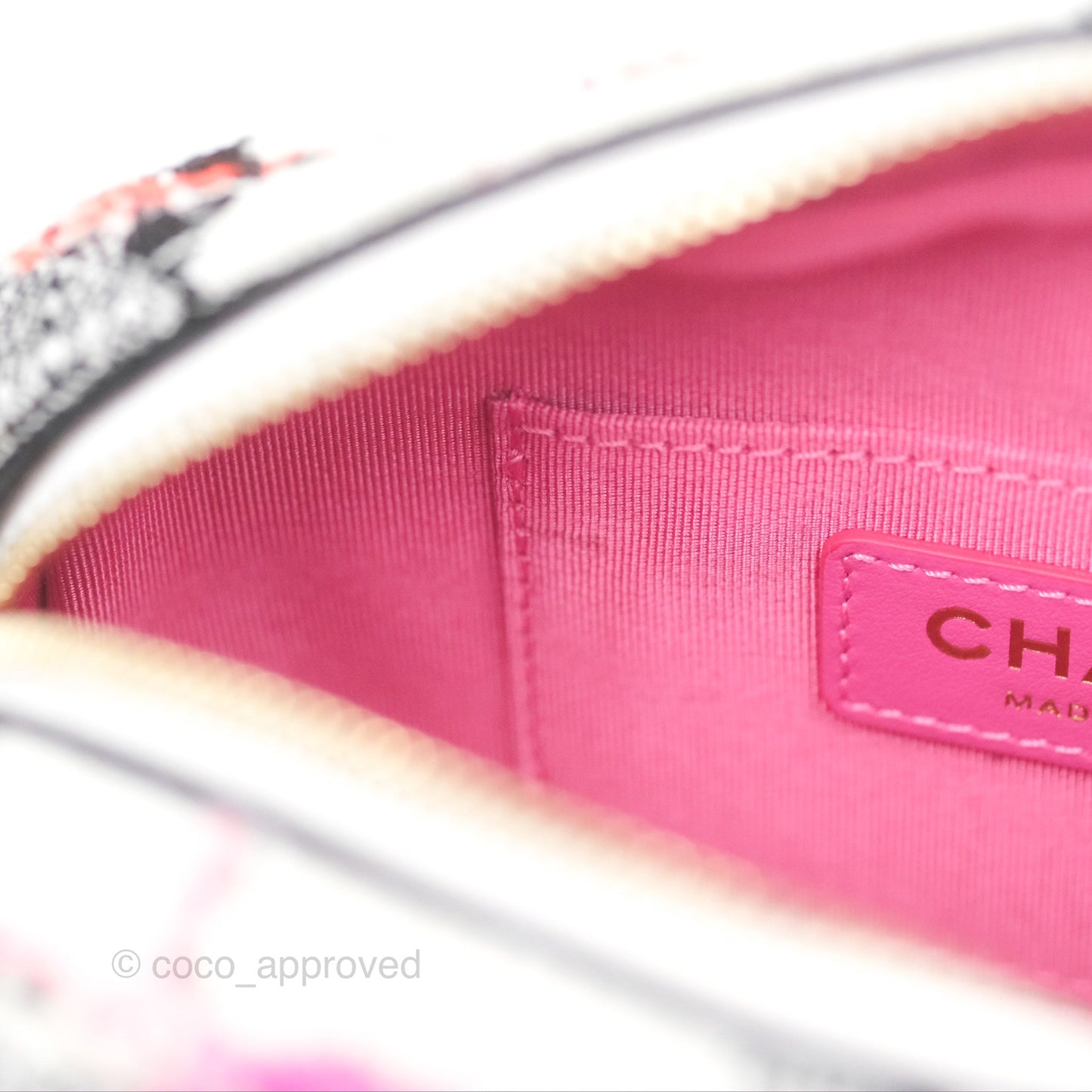 Chanel Coco Midnight Camera Case Black White Pink Tweed 20S
