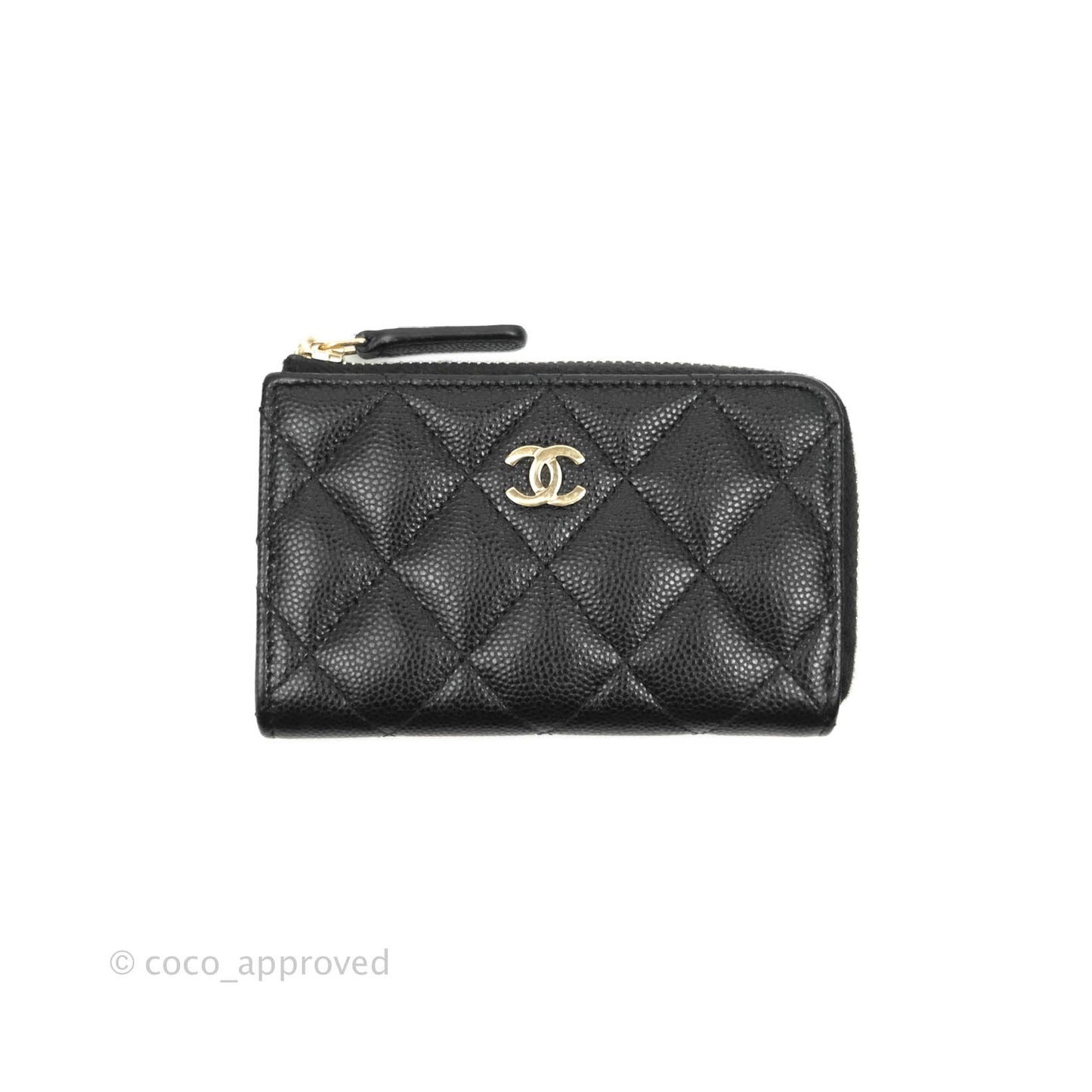 Chanel Classic Quilted Key holder Black Caviar Gold Hardware