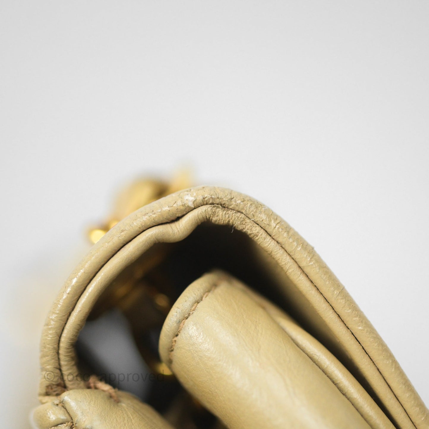 Chanel Vintage CC Flap Bag Beige Lambskin Gold Hardware