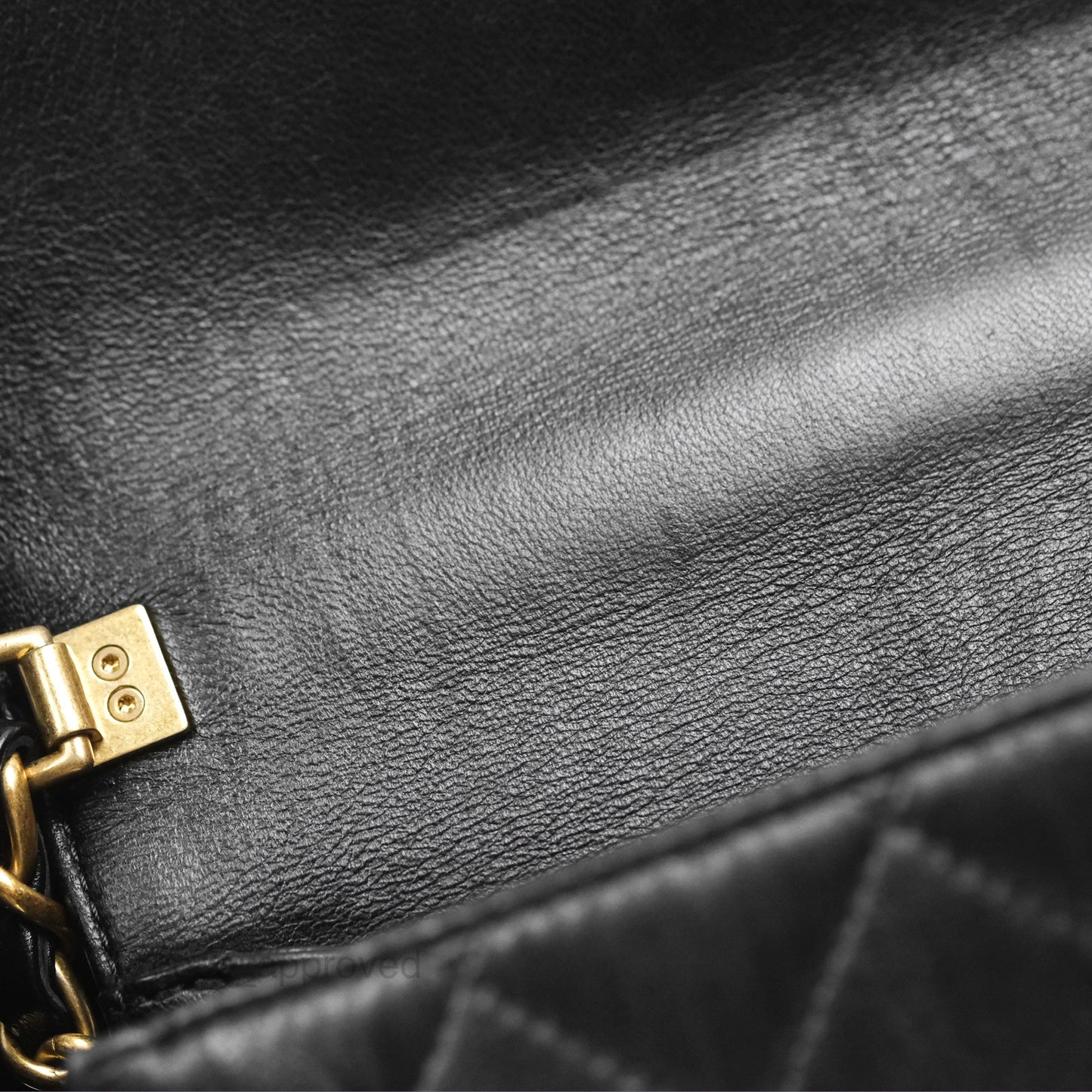 Chanel Mini Wrapped Handle Flap Bag Black Crumpled Lambskin Aged Gold Hardware 21S