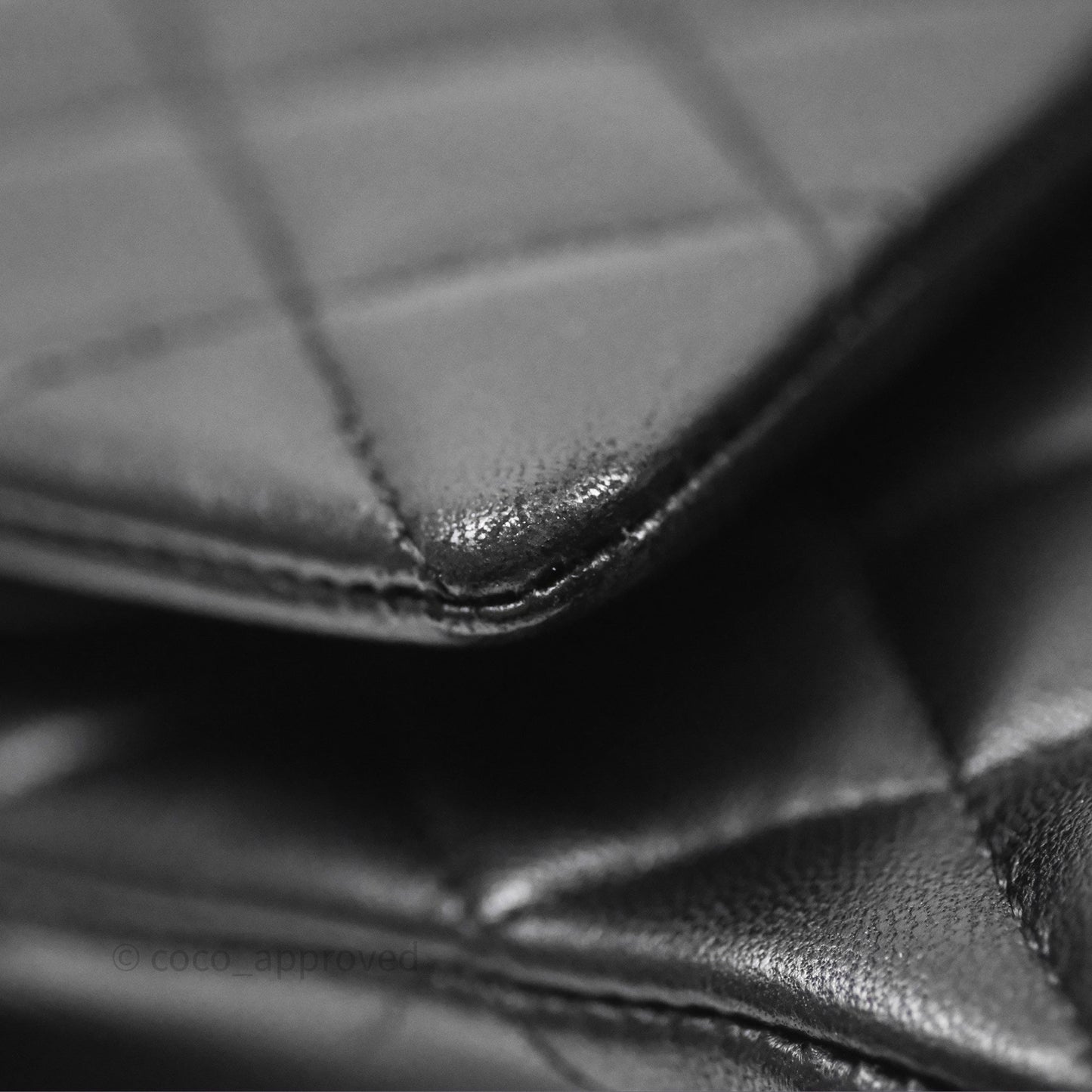 Chanel Classic M/L Medium Flap Quilted Black Lambskin Silver Hardware