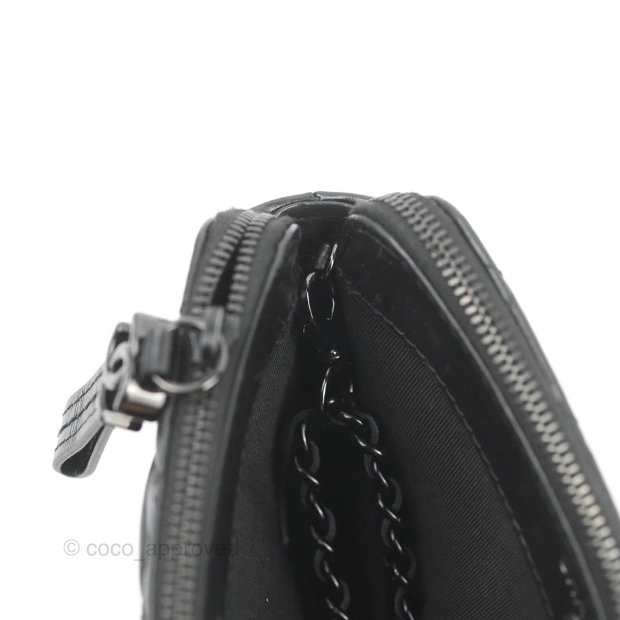 Chanel Gabrielle Clutch With Chain Aged Calfskin So Black