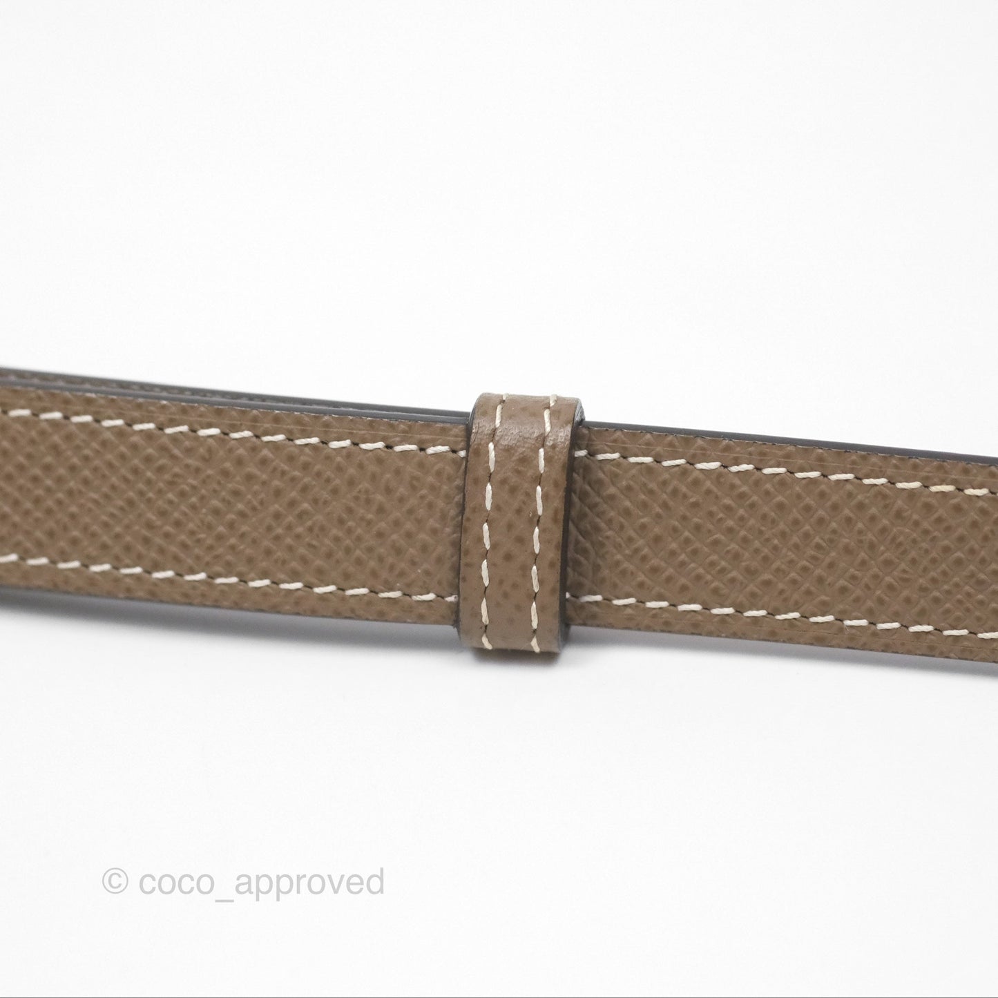 Hermès Epsom Kelly Buckle Belt Etoupe 18 Rose Gold Hardware