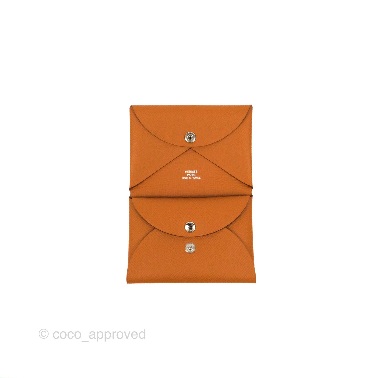 Hermès Calvi Duo Compact Card Holder Gold Epsom