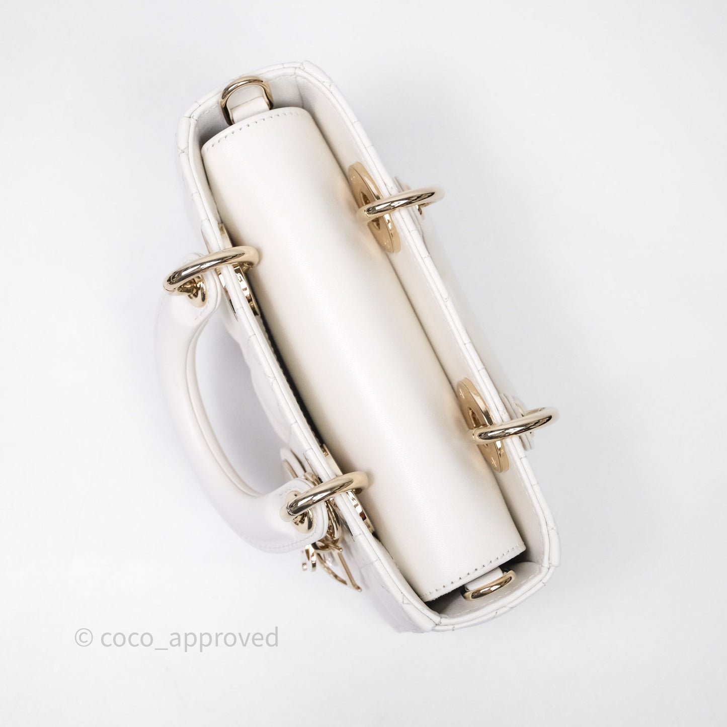 Christian Dior Mini Lady D-Joy White Light Gold Hardware