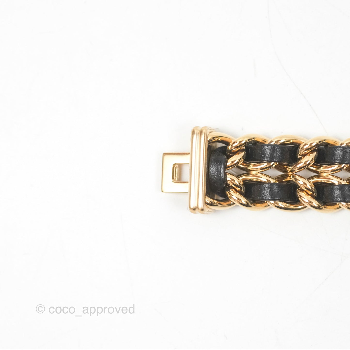 Chanel Première Watch Black Leather Gold Tone Size S