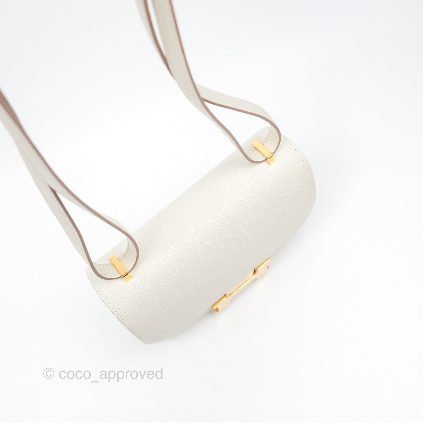 Hermès Constance Mini 18cm Mushroom Chevre Mysore Gold Hardware