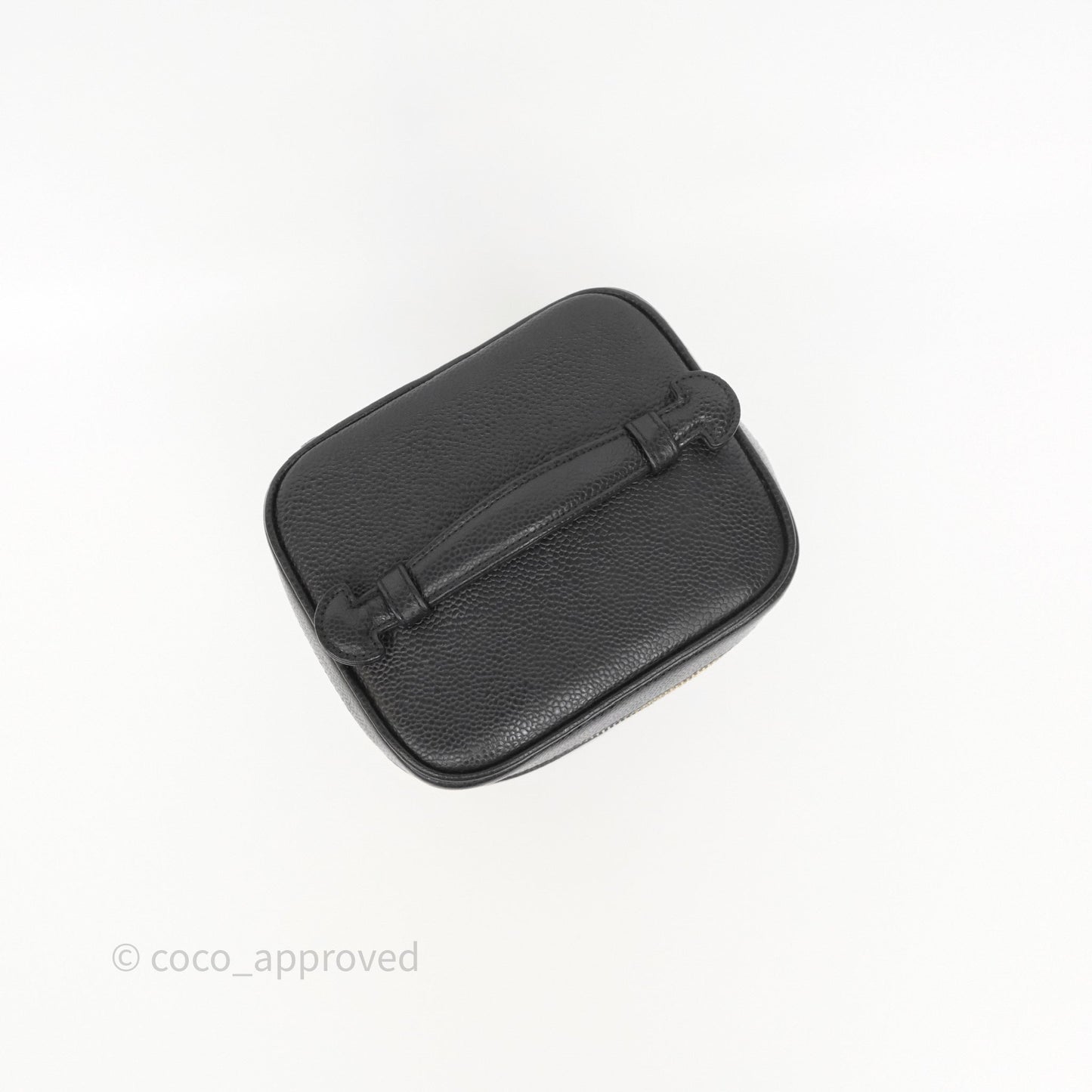 Chanel Vintage Vanity Case Black Caviar Gold Hardware