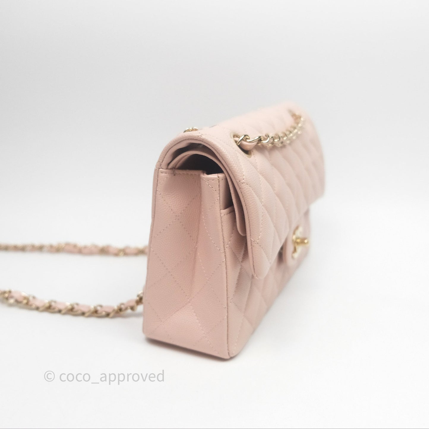 Chanel Small Classic Quilted Flap Pink Caviar Gold Hardware
