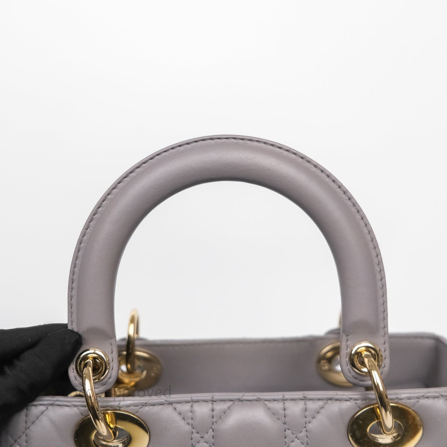 Christian Dior Medium Lady Dior Grey Lambskin Gold Hardware