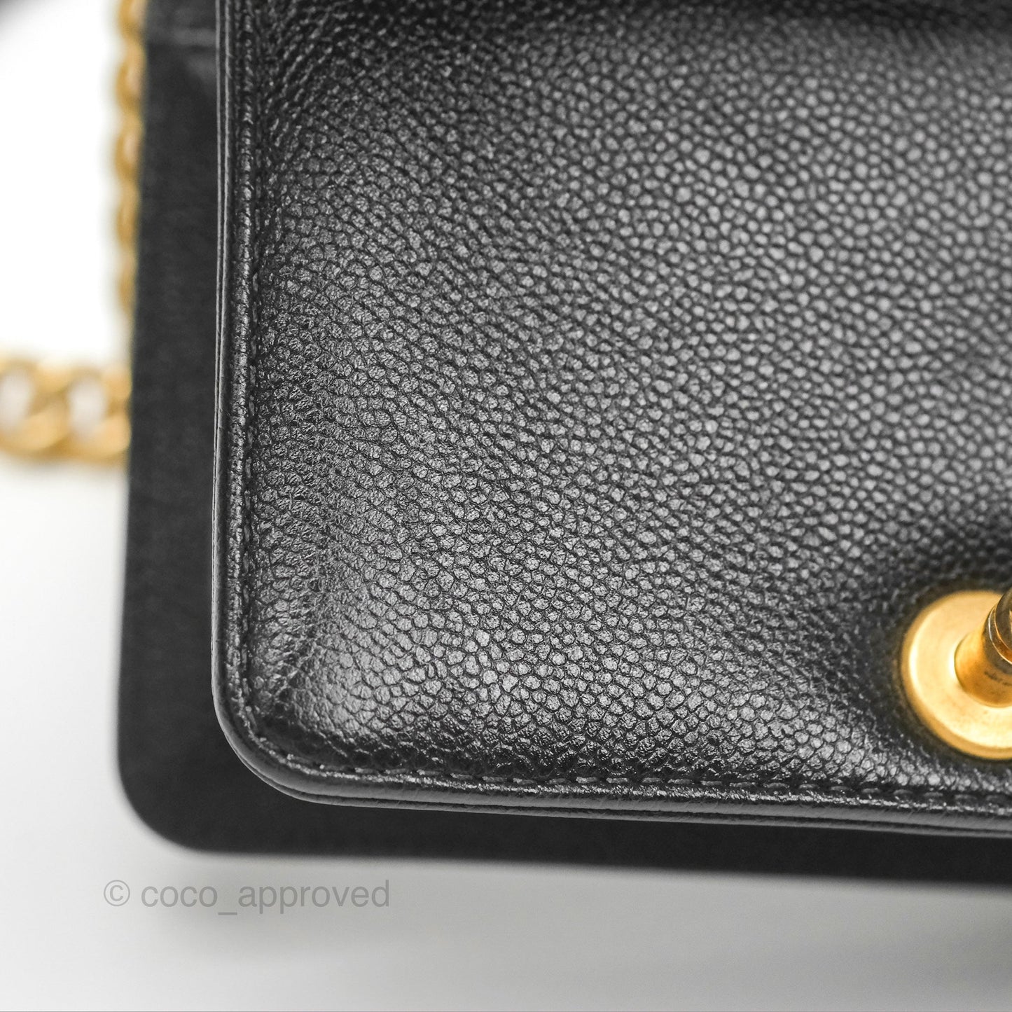 Chanel Mini Boy Black Caviar Aged Gold Hardware