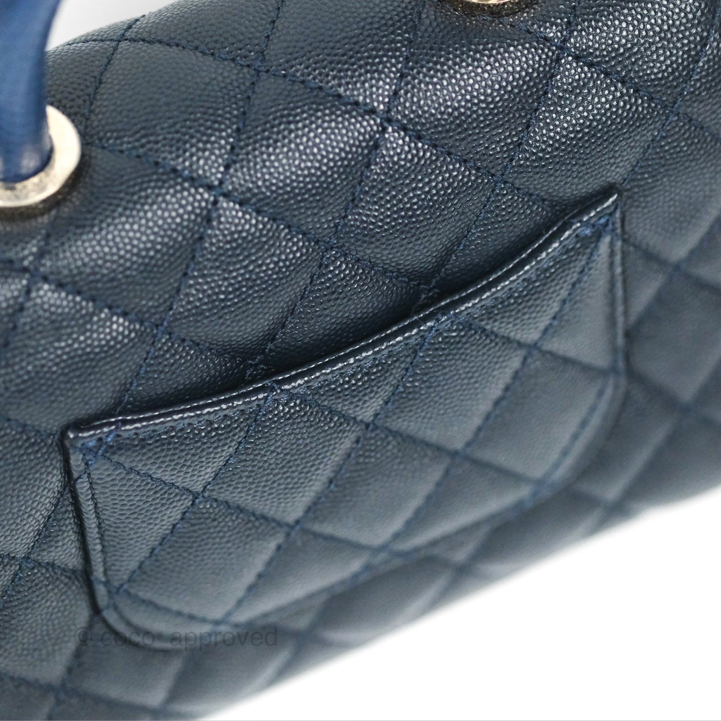 Chanel Mini Coco Handle Quilted Navy Caviar Gold Hardware