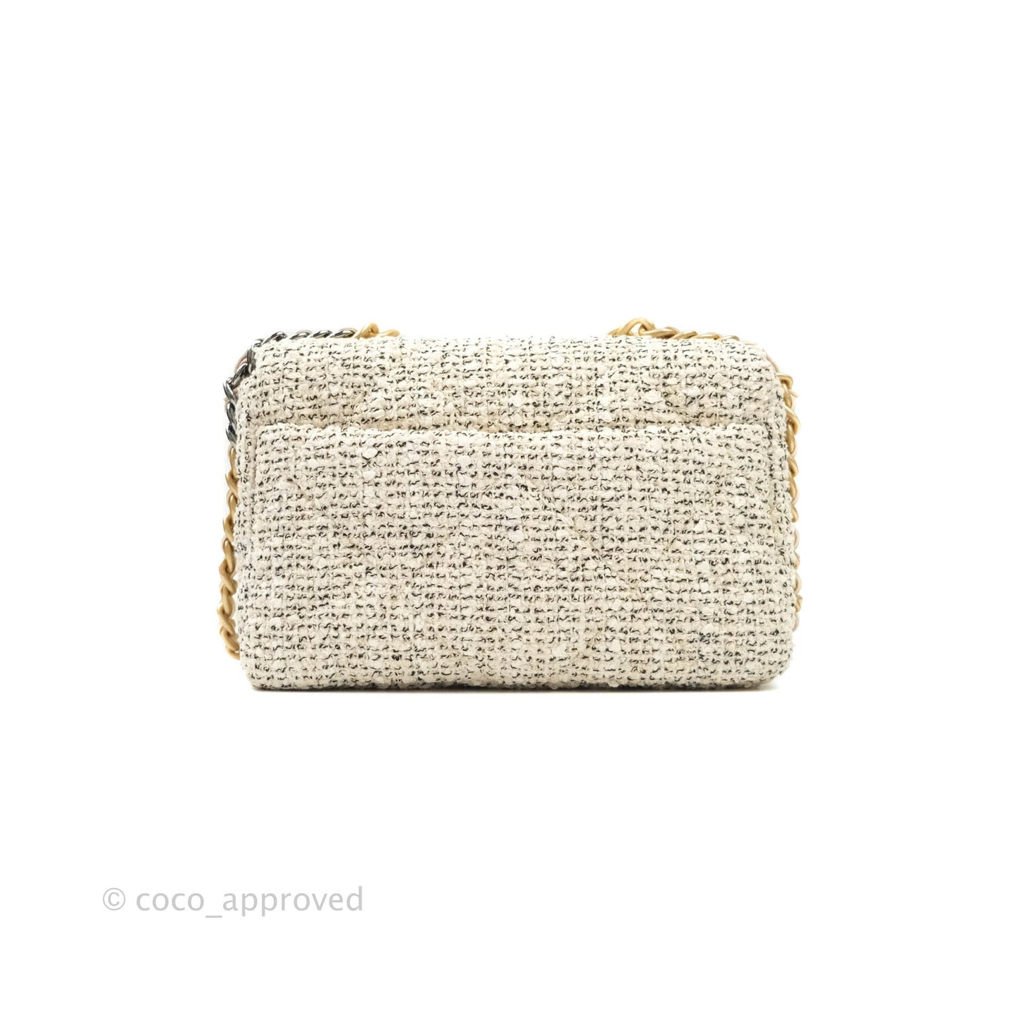 Chanel 19 Small Tweed Oreo Cream Mixed Hardware