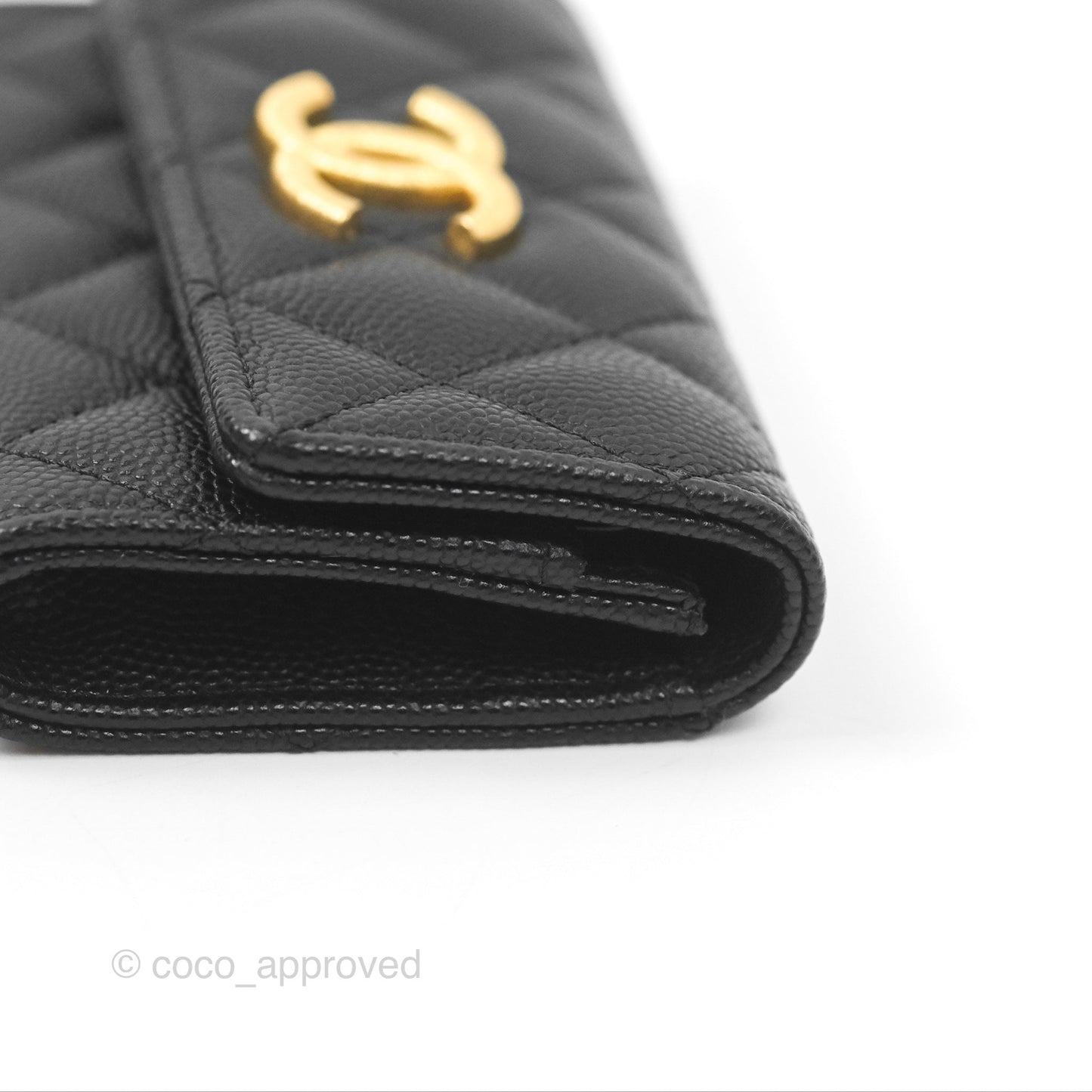 Chanel Flap Card Holder Black Caviar Gold Hardware