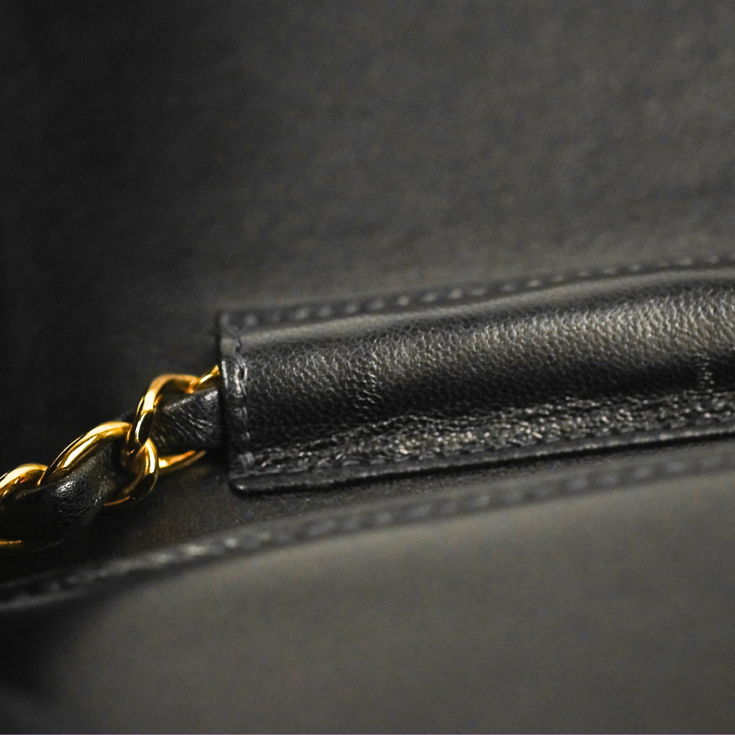 Chanel Vintage Full Flap Quilted Shoulder Bag Black Lambskin 24K Gold Hardware