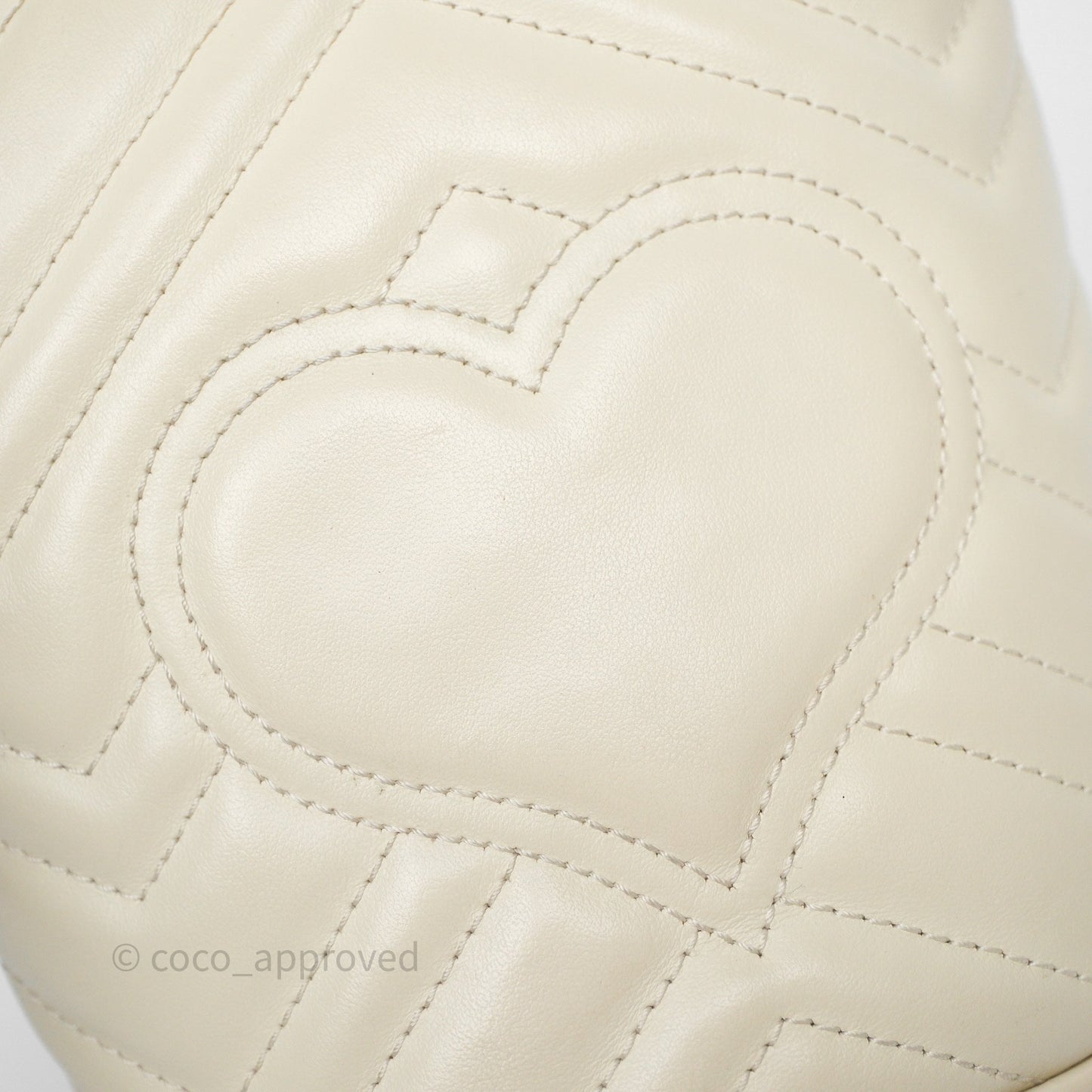 Gucci GG Marmont Mini Bucket Bag Ivory Leather