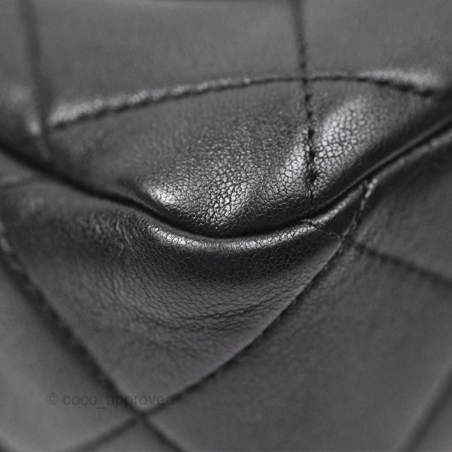Chanel Mini Top Handle Flap Black Lambskin Aged Gold Hardware