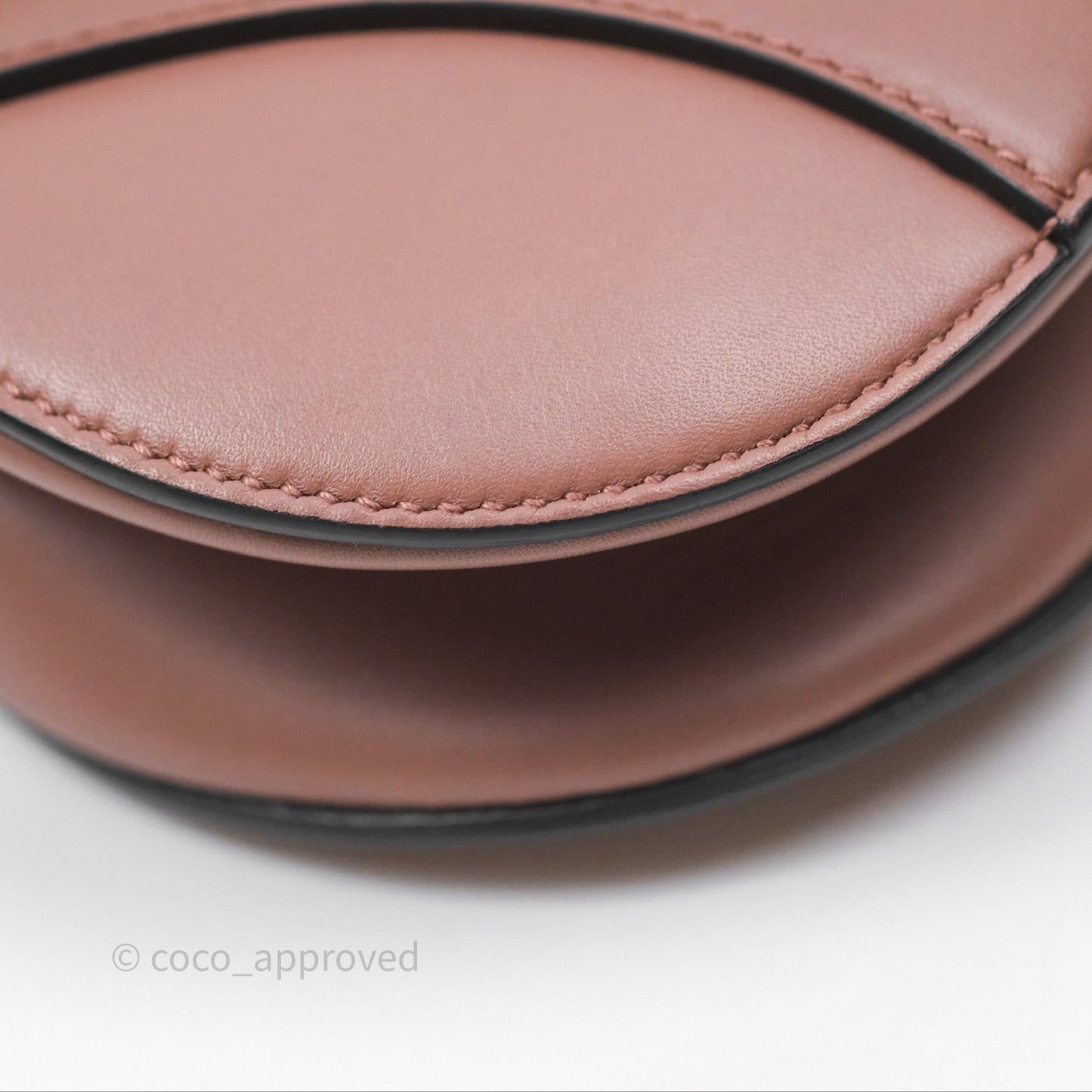 Christian Dior Mini Saddle Bag Rose Taupe Grained Calfskin Gold Hardware