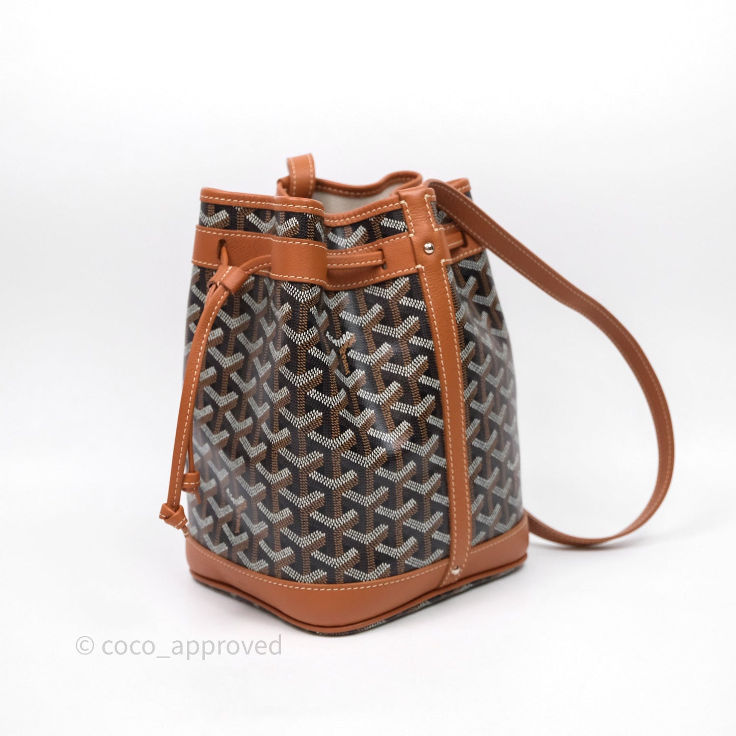 Goyard Petit Flot Bucket Bag Black & Tan Goyardine