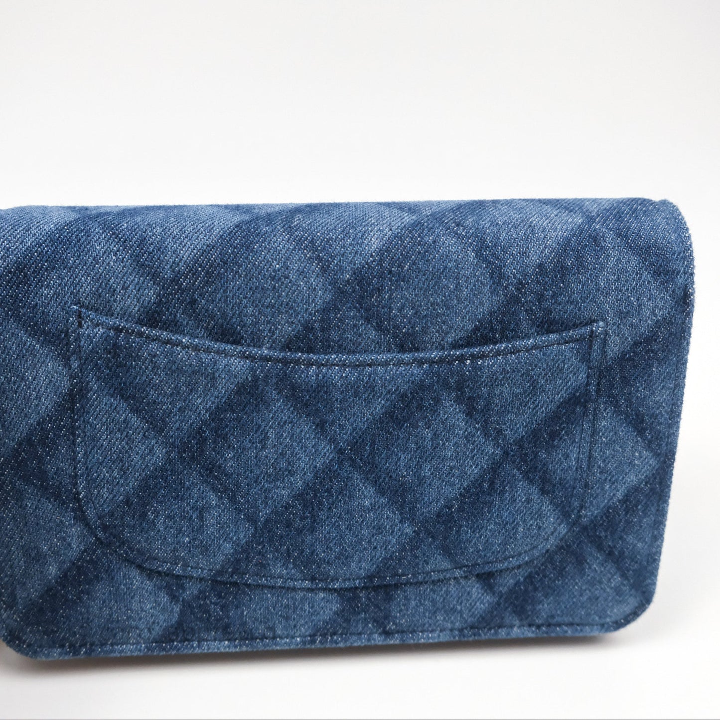 Chanel Quilted Classic Wallet on Chain WOC Denim Gold Hardware