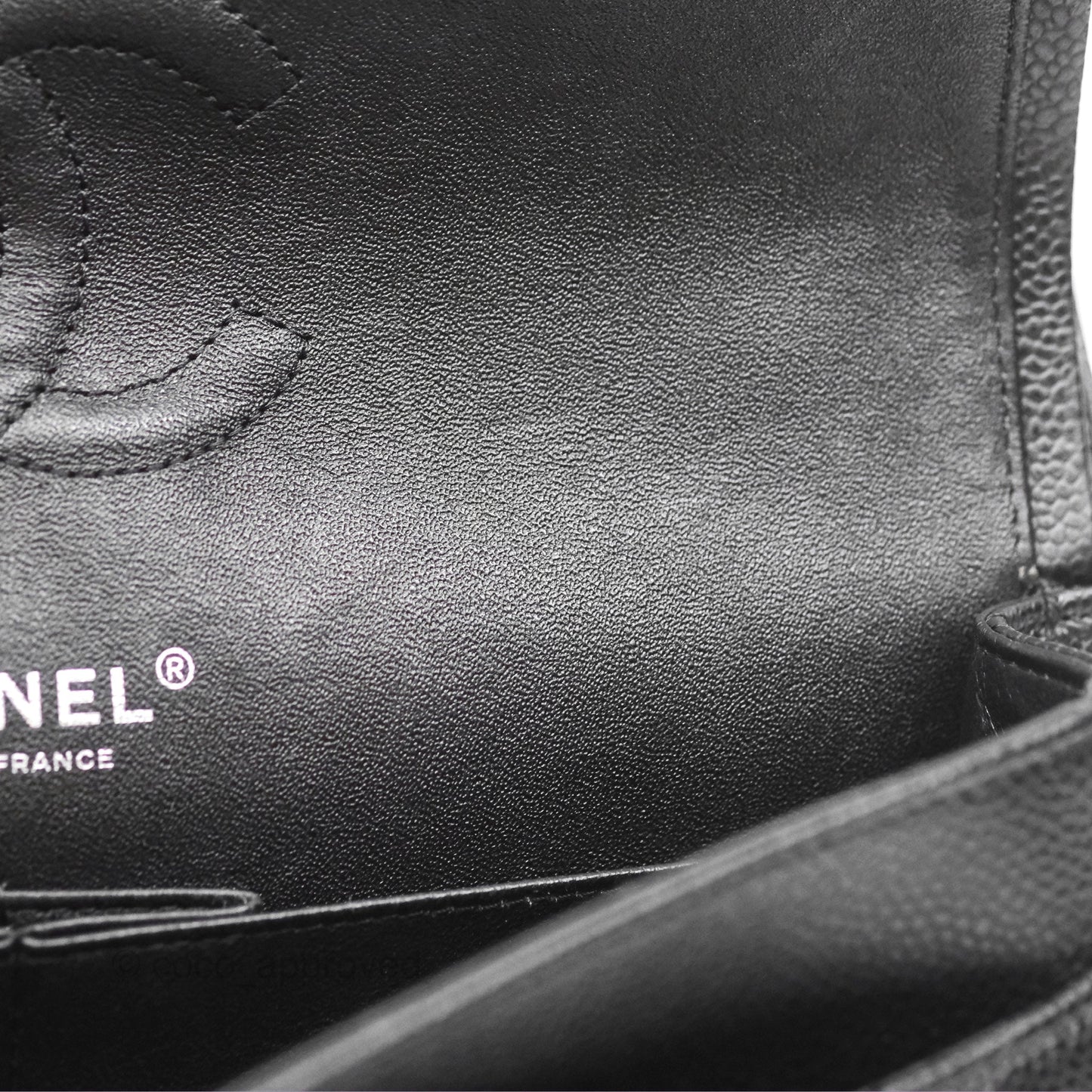 Chanel Classic M/L Medium Flap Quilted Black Caviar Silver Hardware