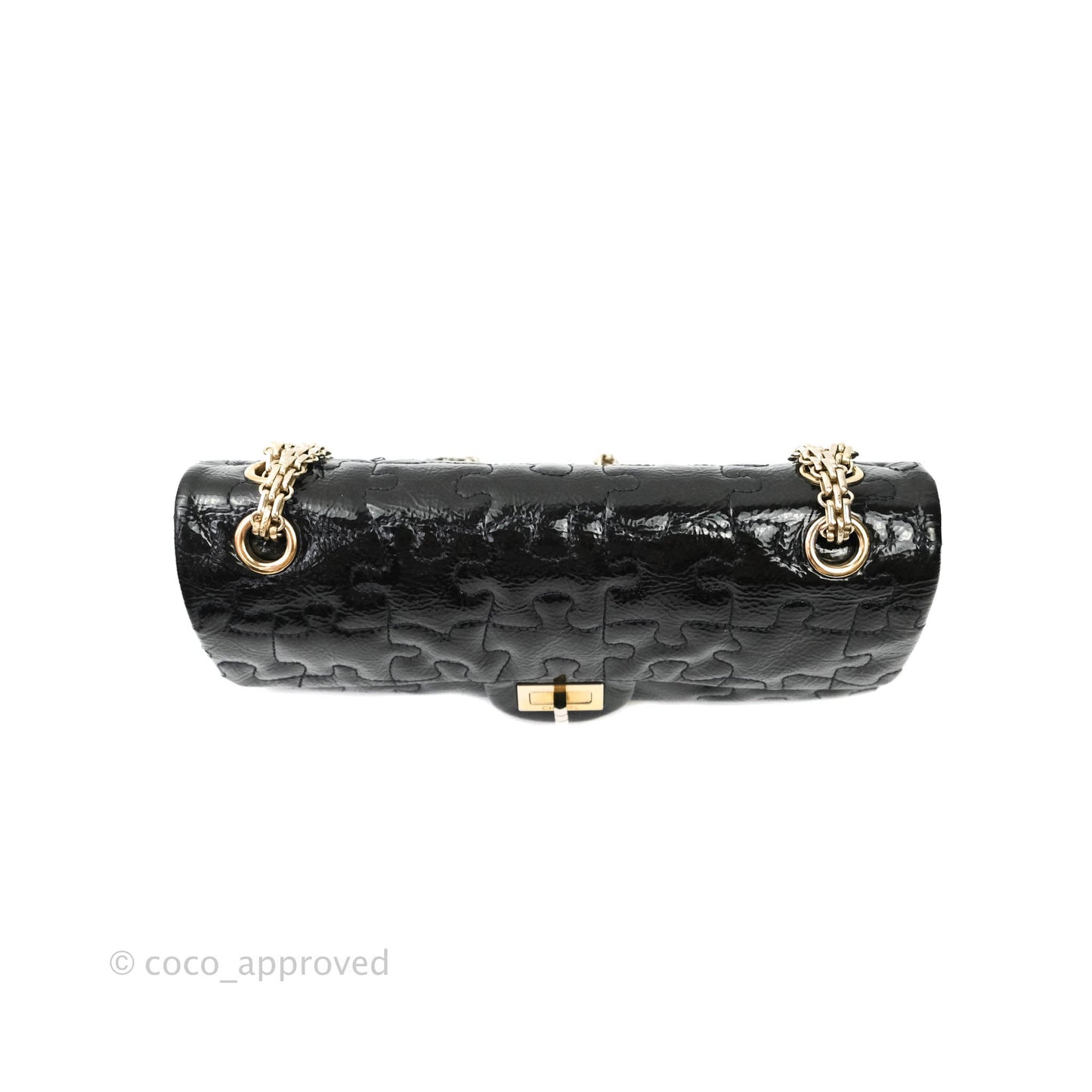 Chanel Puzzle 2.55 Reissue East West Flap Dark Green Patent Gold Hardware