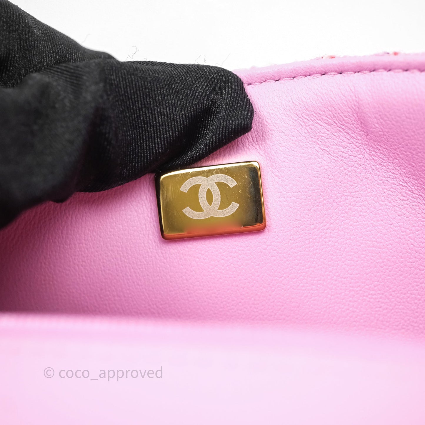 Chanel Quilted Mini Rectangular Flap Pink Tweed Gold Hardware