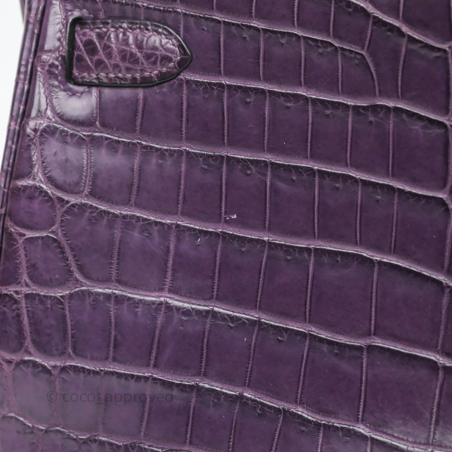 Hermès Kelly 28 Purple Crocodile Gold Hardware