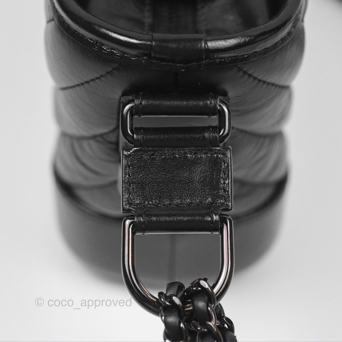 Chanel Chevron Small Gabrielle Hobo Calfskin So Black