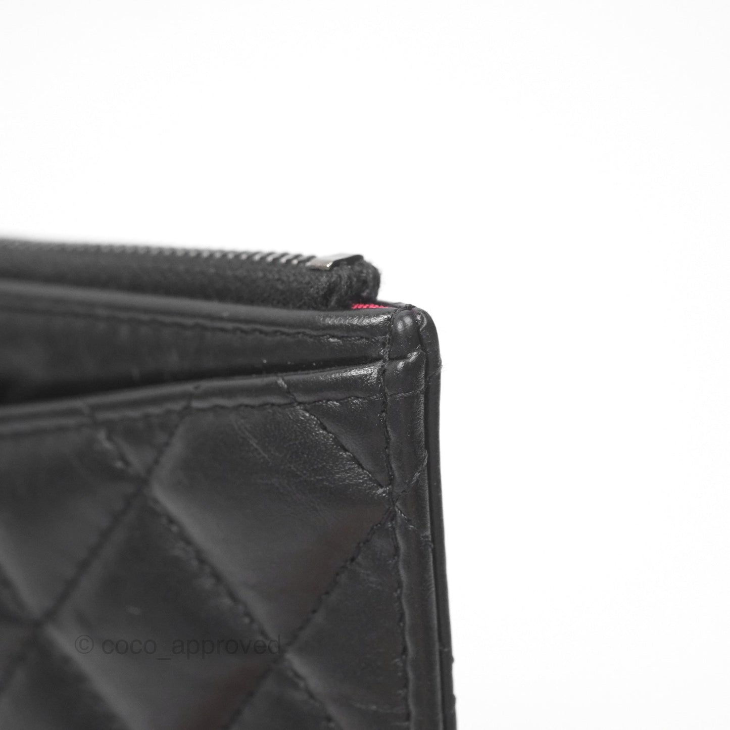 Chanel Quilted Gabrielle Zip Pouch Black Calfskin