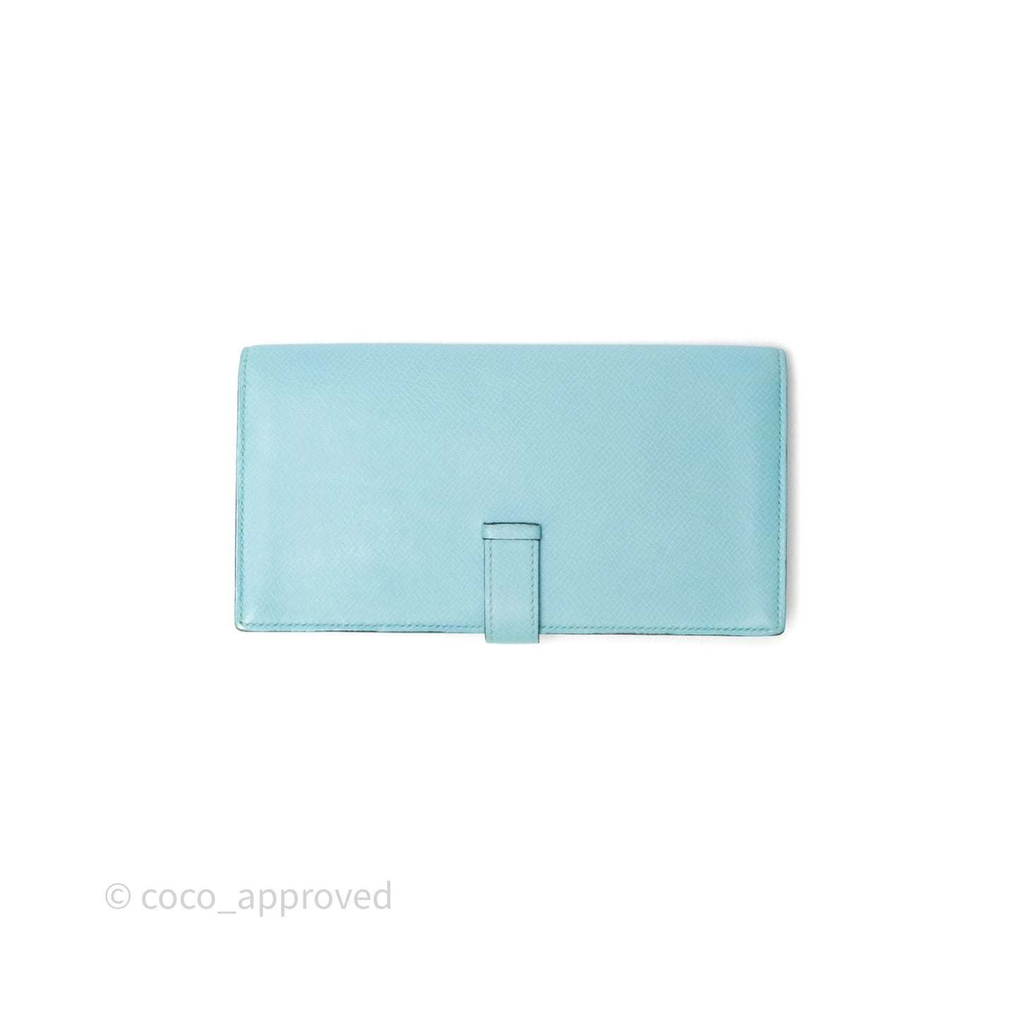 Hermès Bearn Long Wallet Bleu Atoll 3P Epsom Gold Hardware