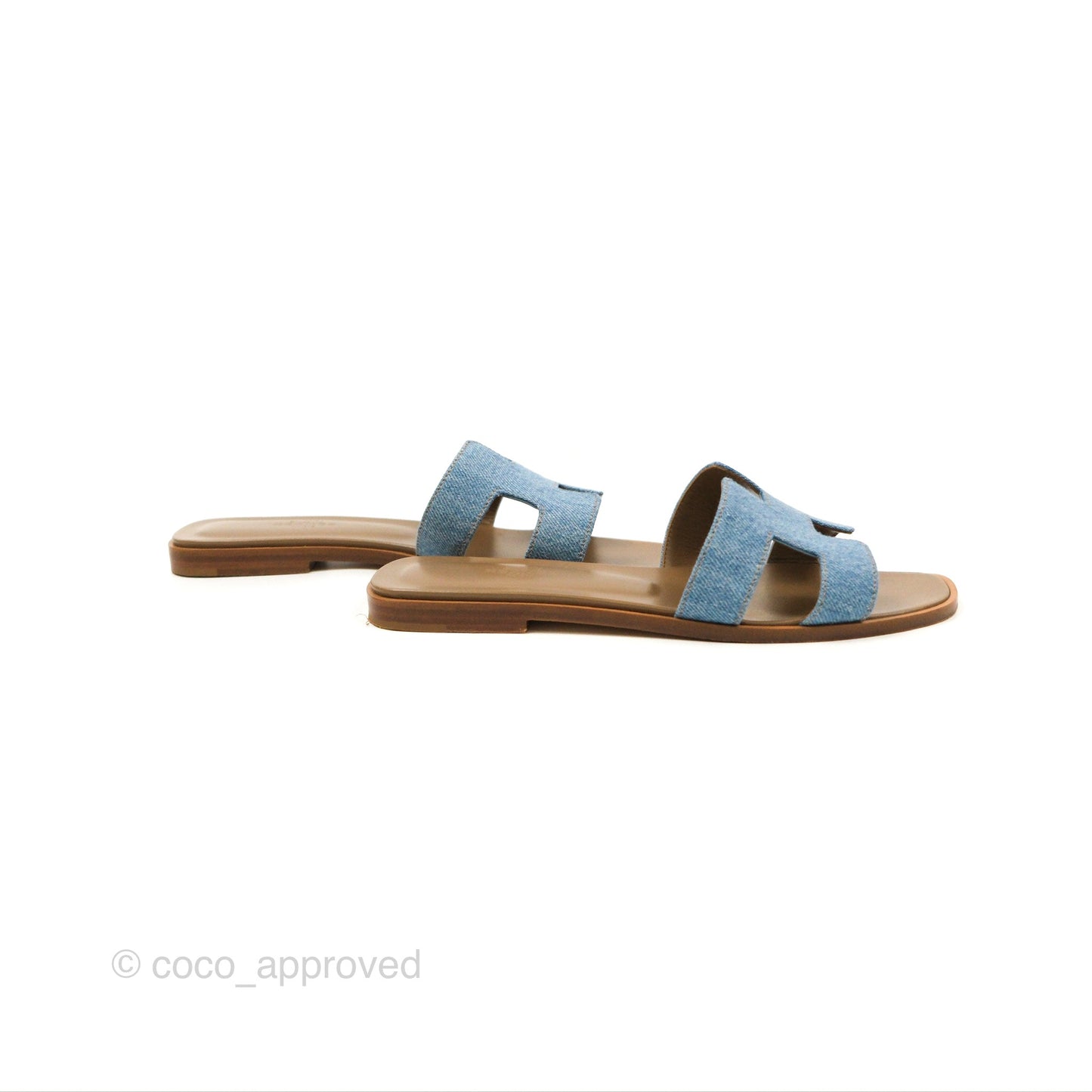 Hermès Oran Sandals Denim Size 37.5