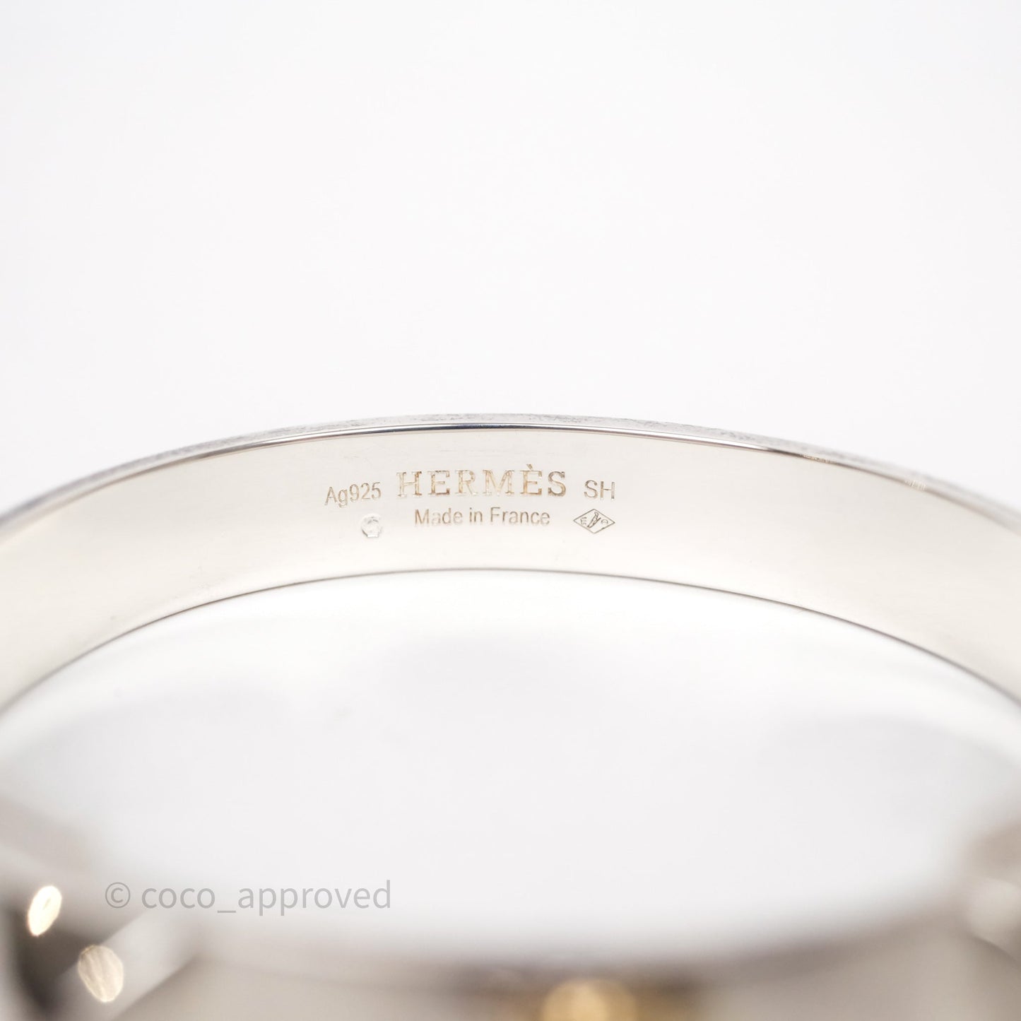 Hermes Collier de Chien Bracelet Sterling Silver Size SH