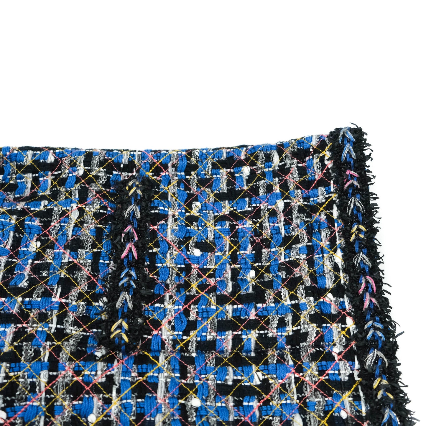 Chanel Tweed Blue & Black Button Front Jacket