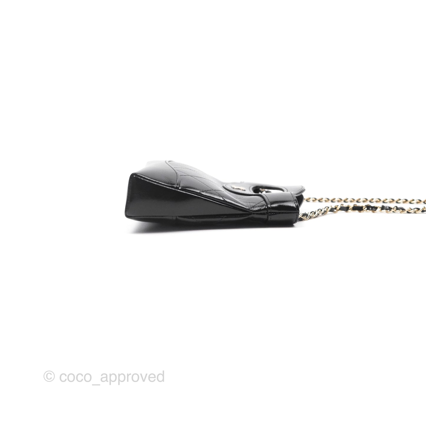 Chanel Nano 31 Black Shiny Calfskin Gold Hardware