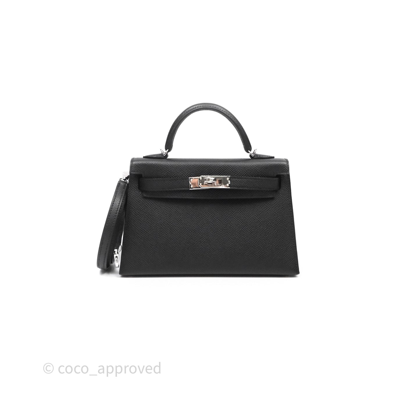 Hermès Mini Kelly Black Noir 89 Epsom Palladium Hardware