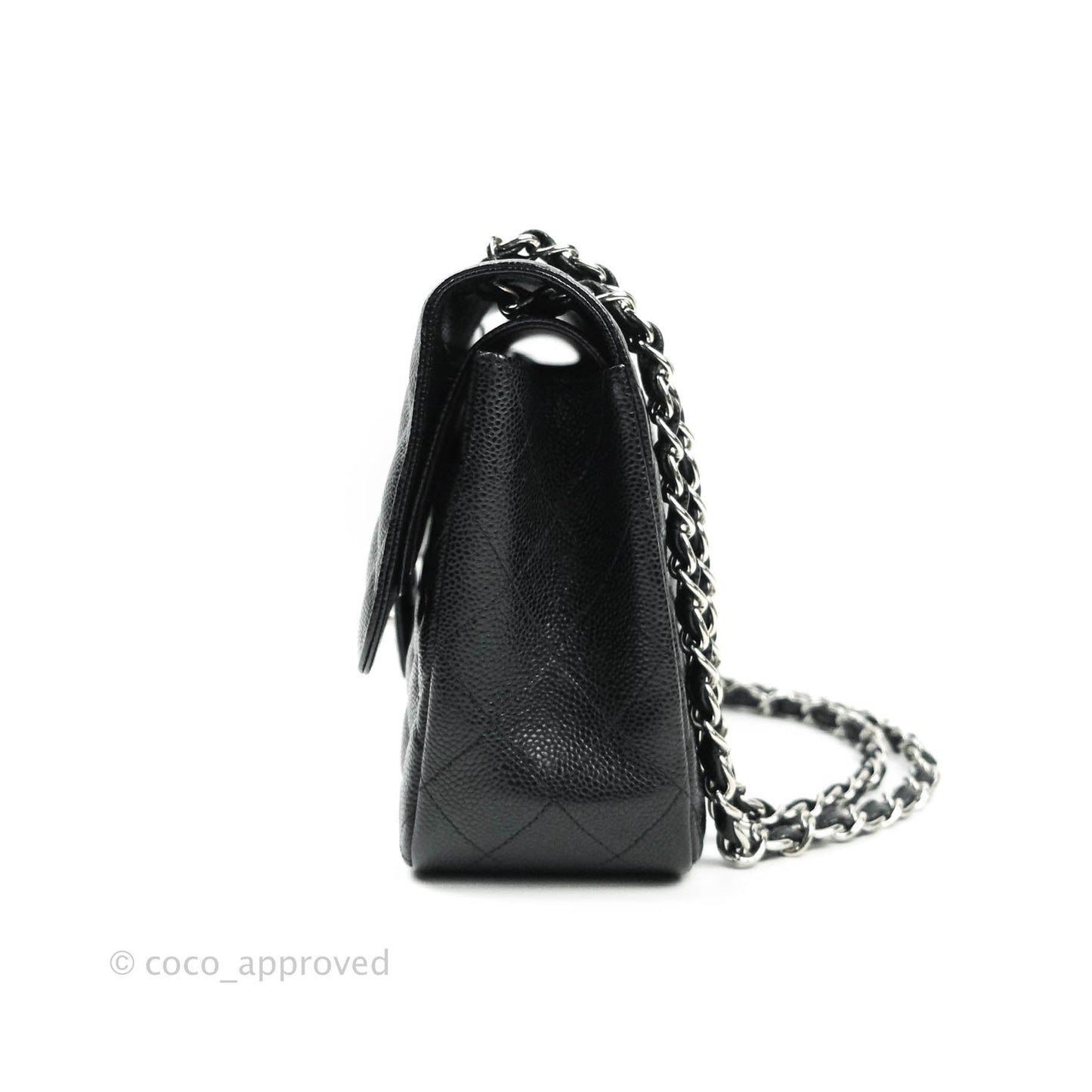 Chanel Jumbo Double Flap Black Caviar Silver Hardware⁣⁣