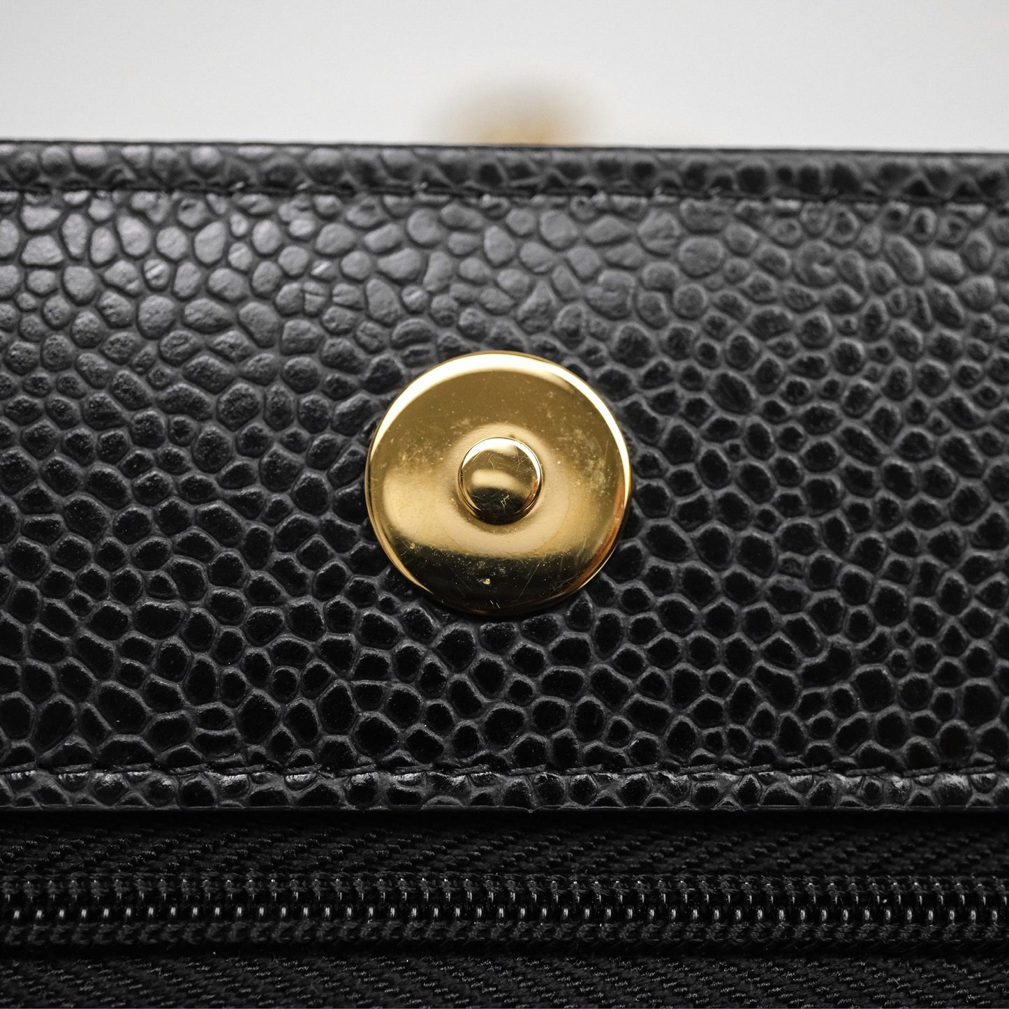 Chanel Classic Quilted Wallet On Chain WOC Black Caviar Gold Hardware